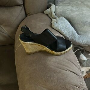 Black Steven wedge shoe